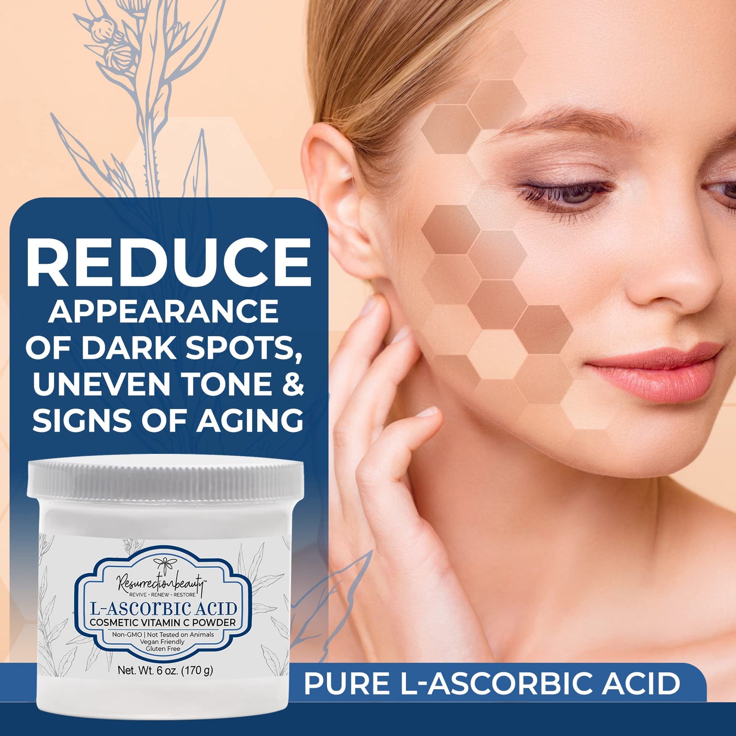 100% Pure L-Ascorbic Acid (Cosmetic Vitamin C Powder for Face) to Make Your Own Premium Beauty Serum, Skincare Mask Treatment, Hyaluronic Serums Beauty & Personal Care RESURRECTIONbeauty