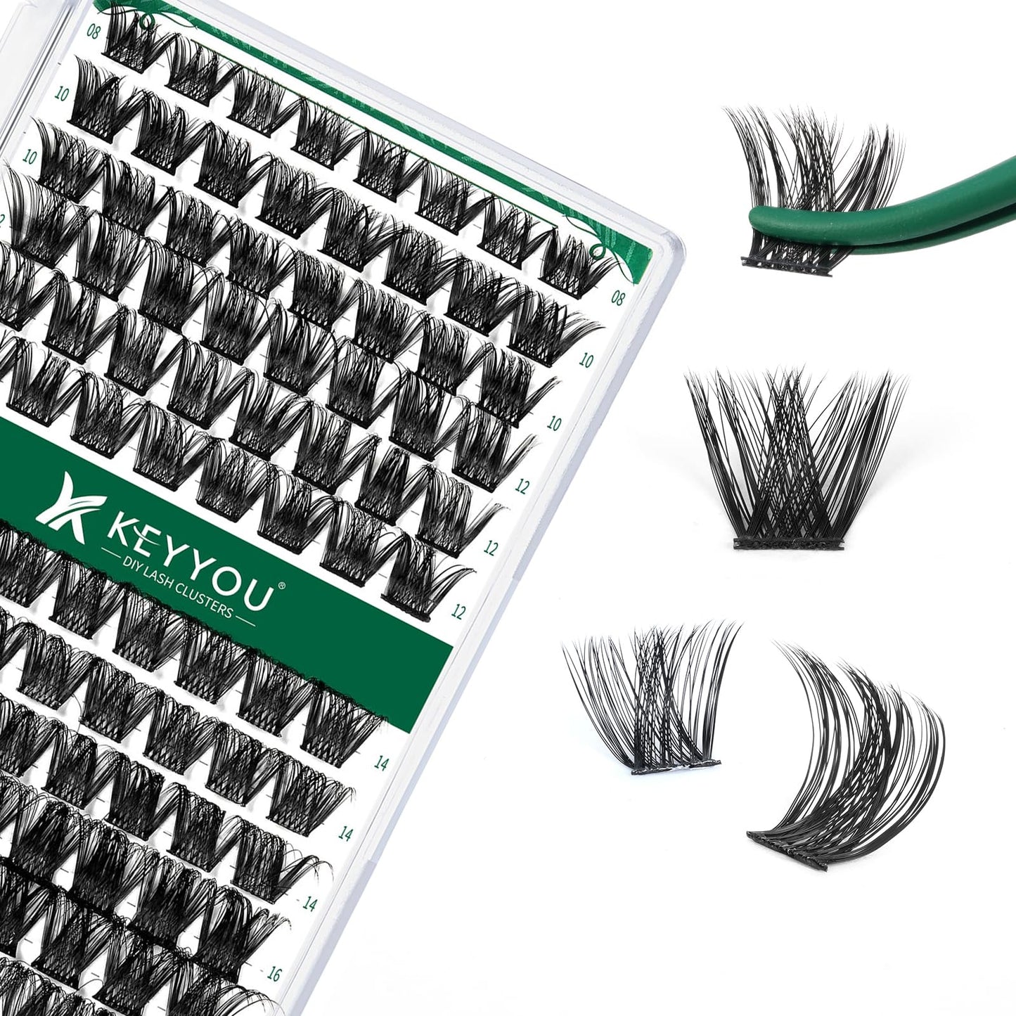 Lash Clusters,96 Pcs Cluster Lashes D Curl 10-18MIX DIY Lash Extensions Eyelash Clusters,KEYYOU Volume Wispy Individual Lashes Soft&Comfortable Easy Beauty and Personal Care KEYYOU