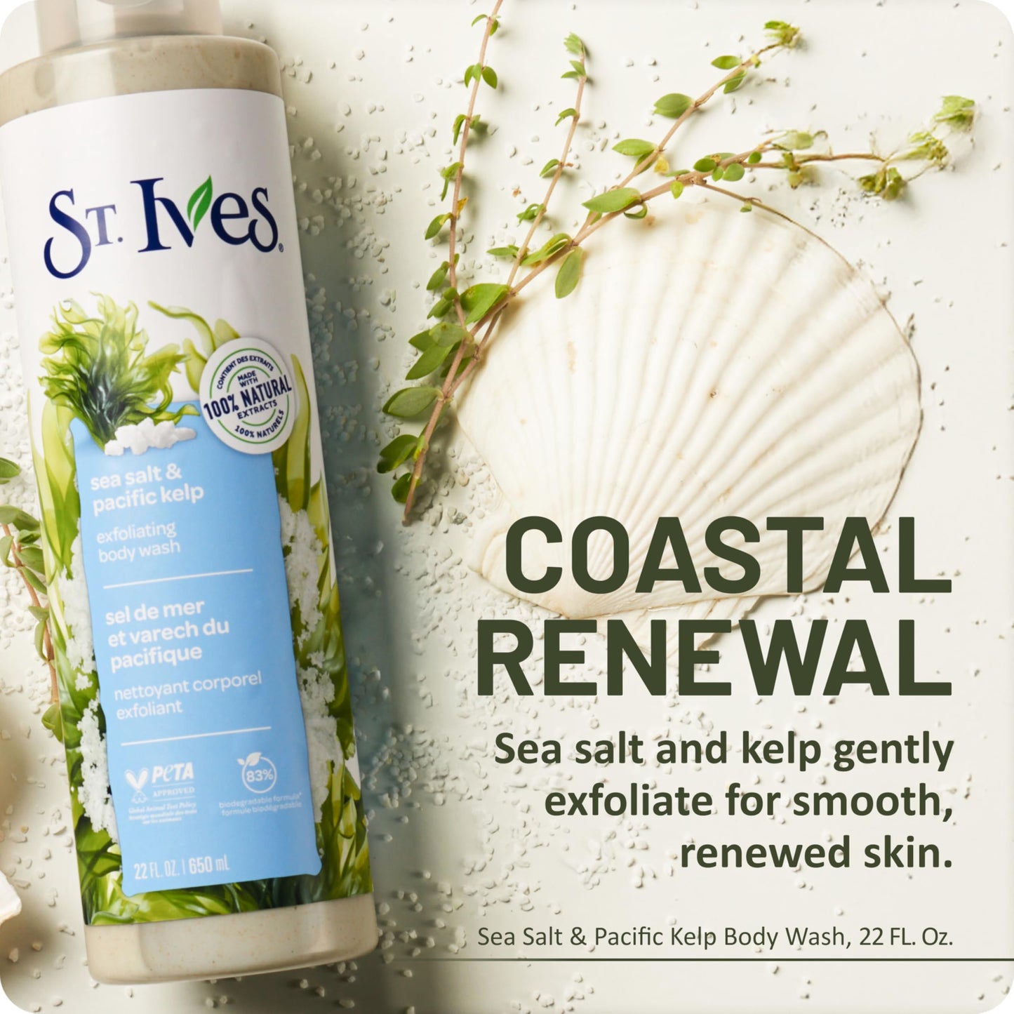 St. Ives Sea Salt & Pacific Kelp Exfoliating Body Wash 22 Fl Oz Beauty & Personal Care St. Ives