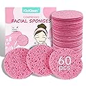60-Count Compressed Facial Sponges|100% Natural Kickleen Cellulose Cosmetic Spa Sponges for Daily Facial Cleansing|Makeup and Mask Removal | Beauty & Personal Care kickleen