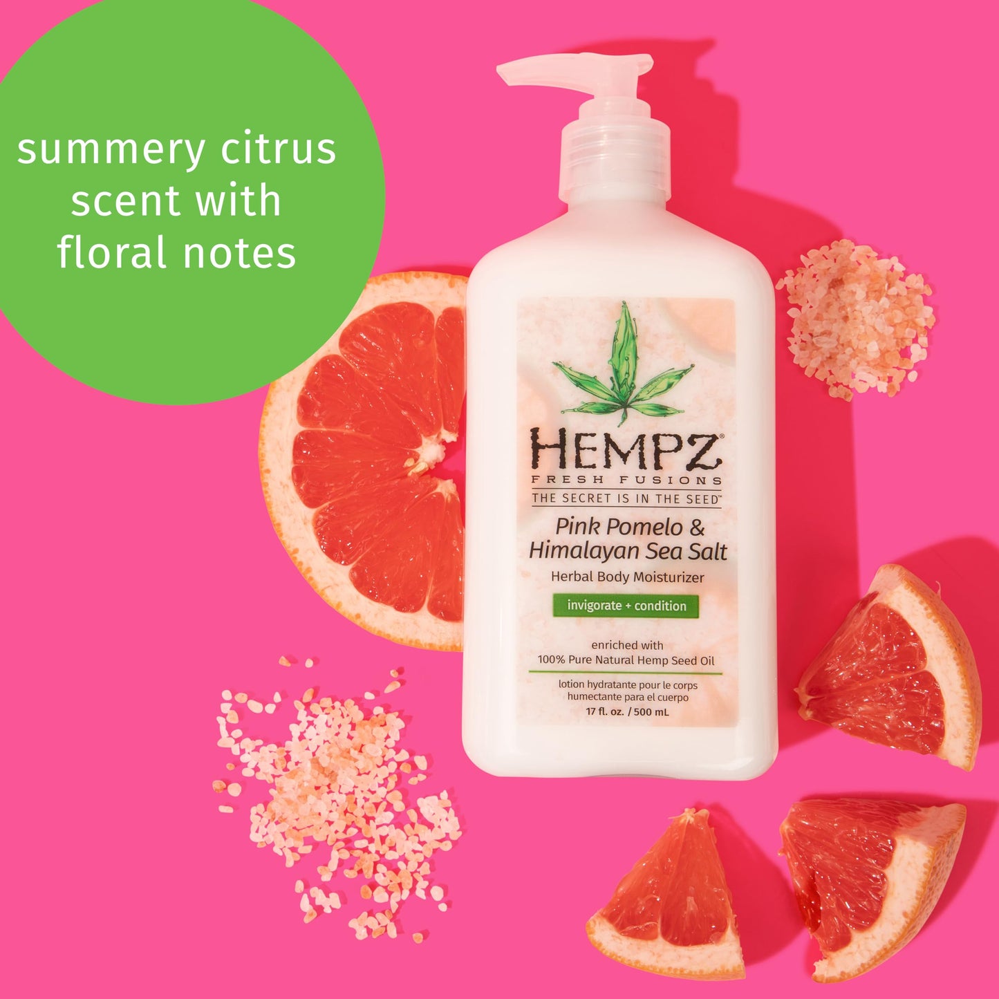 HEMPZ Body Lotion Pink Pomelo & Himalayan Sea Salt Daily Moisturizing Cream, 17 Fl Oz Beauty & Personal Care Hempz