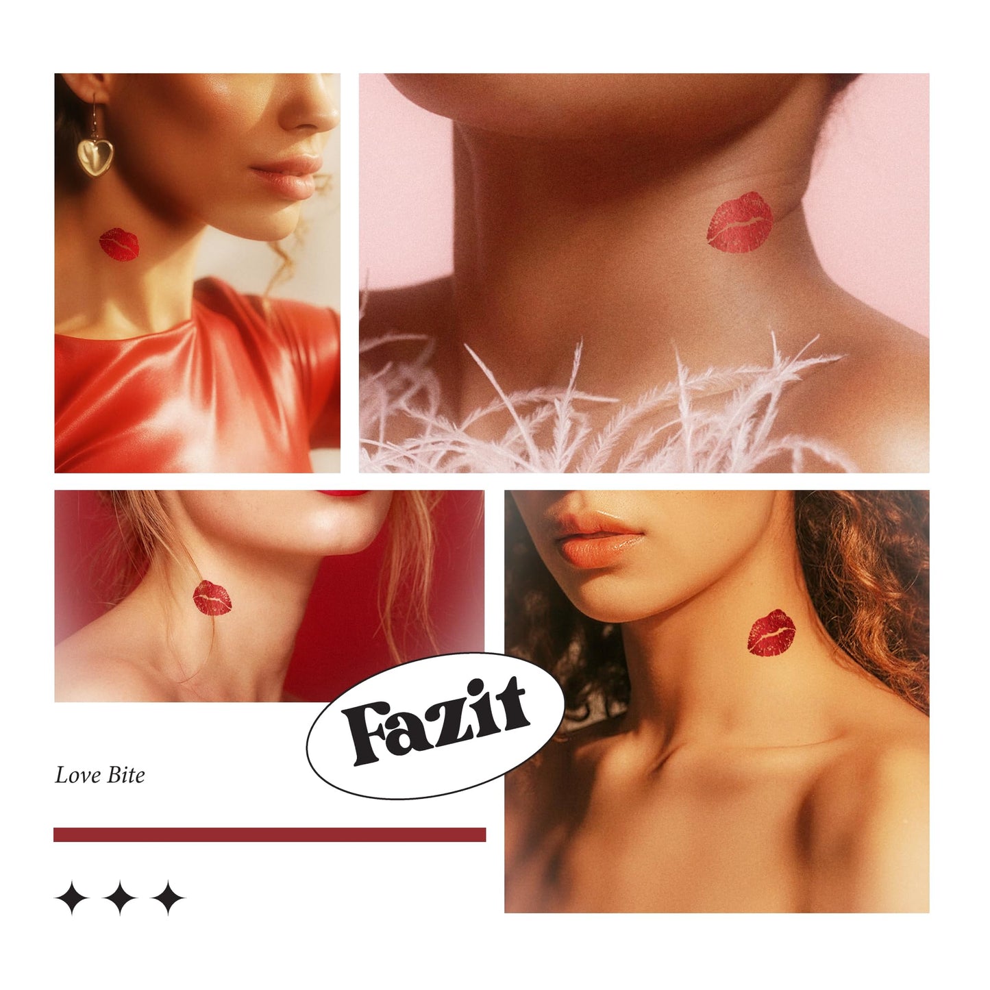Fazit Makeup Patches - Love Bite - Glow Up Make-Up Patches - Cute Glitter Makeup Accessories For Women - Cosmetic Glitter For Face Beauty & Personal Care Fazit
