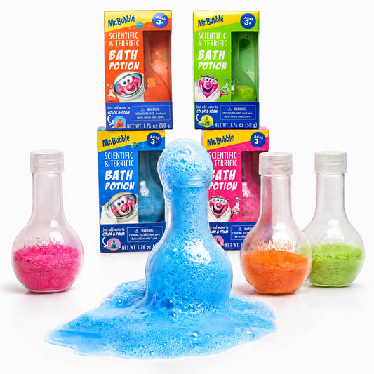 Mr. Bubble Kids Original Bath Bomb Potions - Colorful Fizzy Fun - Cool Foam and Bubble Science Beaker Bath Toys (Pack of 4) Beauty and Personal Care Mr. Bubble