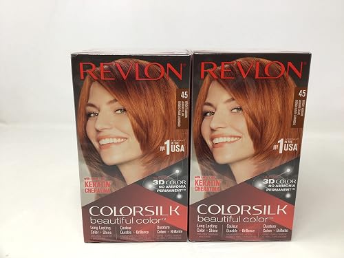 Revlon ColorSilk Beautiful Color Permanent Hair Color 45 Bright Auburn 1 EA - Buy Packs and SAVE (Pack of 6) Beauty & Personal Care COLORSILK