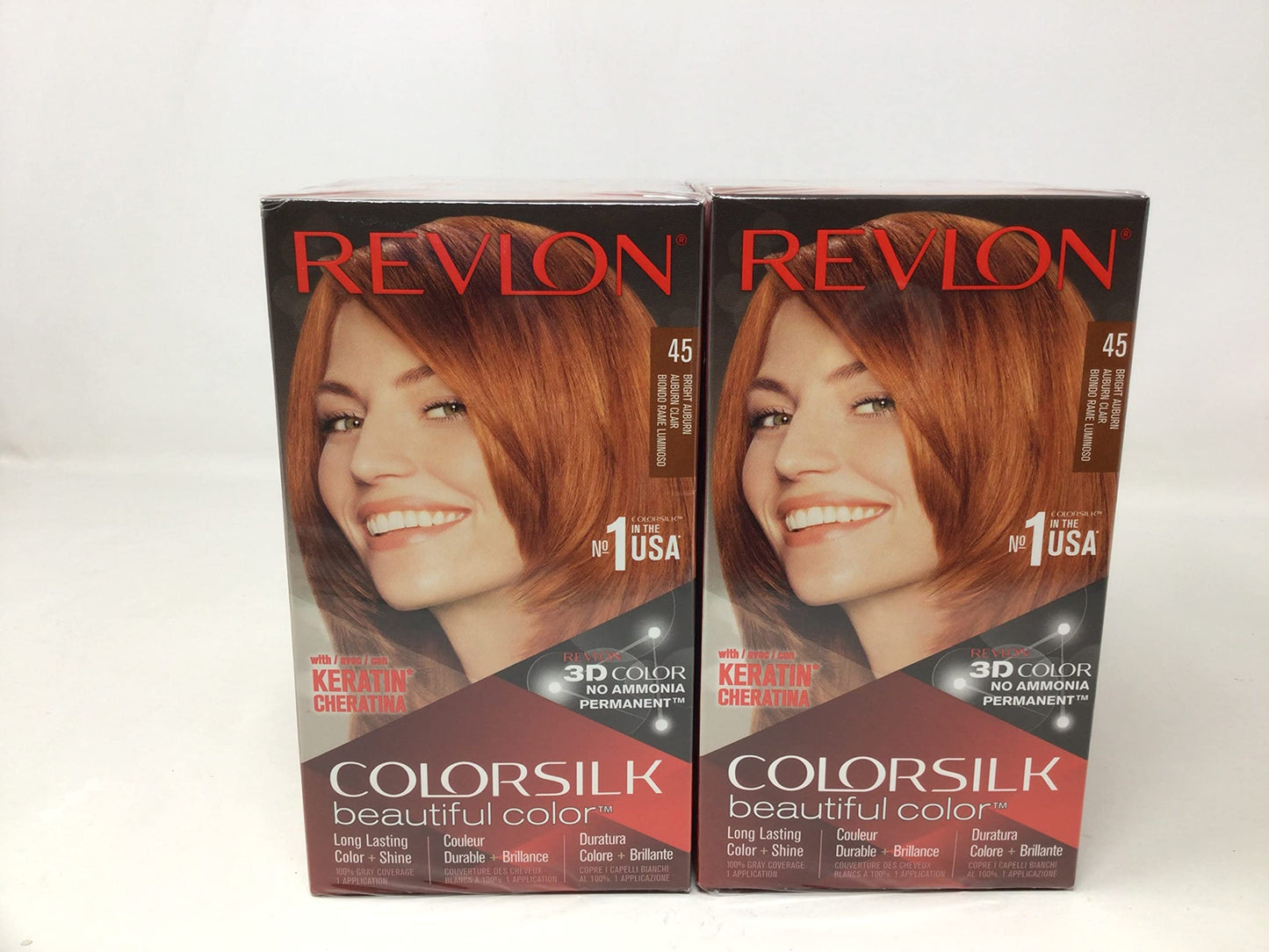 Revlon ColorSilk Beautiful Color Permanent Hair Color 45 Bright Auburn 1 EA - Buy Packs and SAVE (Pack of 6) Beauty & Personal Care COLORSILK