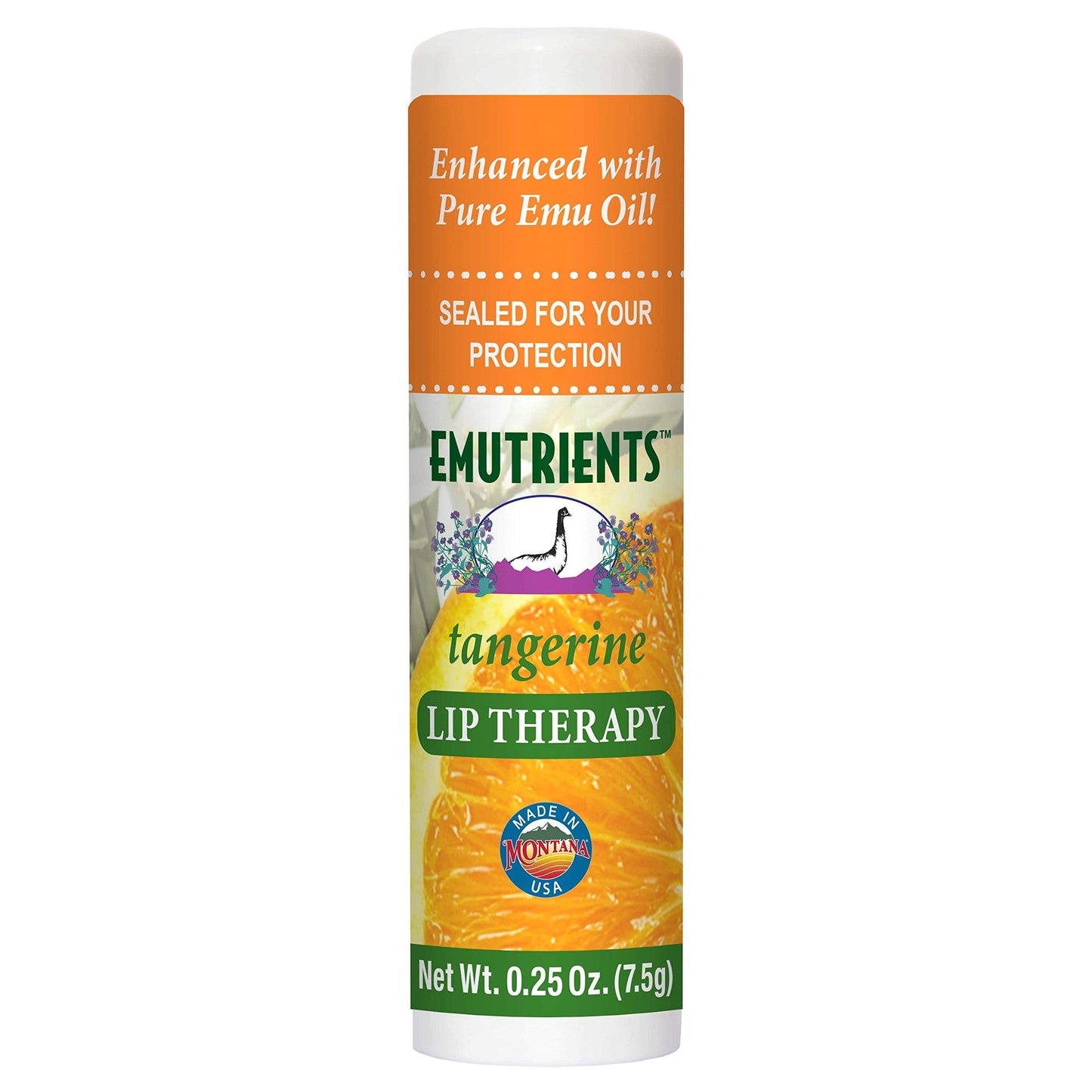 Montana Emu Ranch - Lip Therapy Lip Balm - 0.25 Ounce - Tangerine Flavor - Made with Pure Emu Oil Beauty & Personal Care Montana Emu Ranch