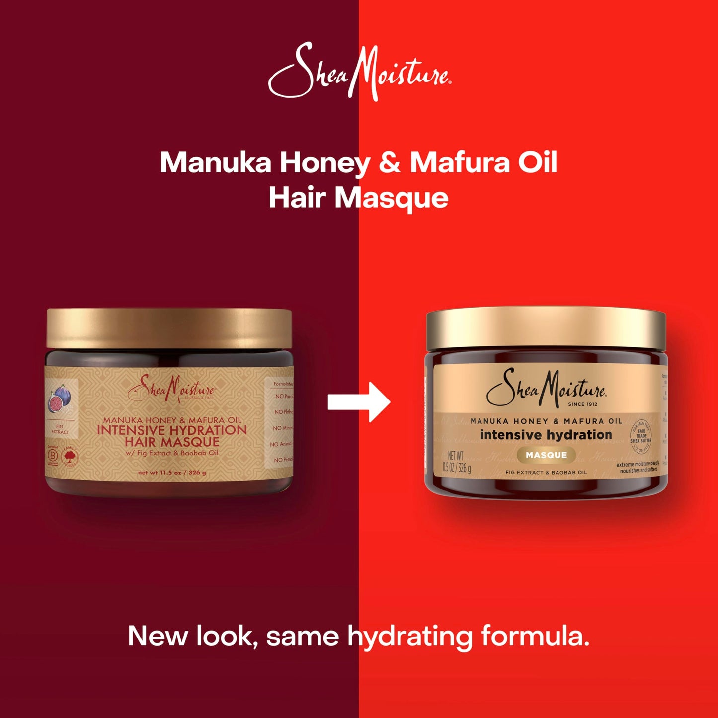 SheaMoisture Intensive Hydration Hair Masque Manuka Honey & Mafura Oil For Dry, Damaged Hair Deep Conditioning Hair Treatment 11.5 oz Beauty & Personal Care SheaMoisture