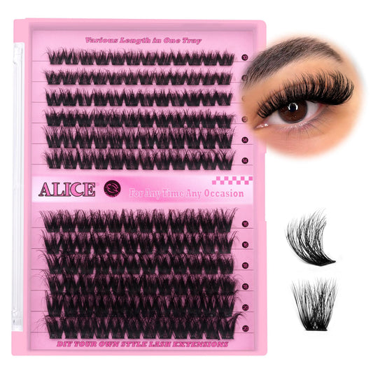 Lash Clusters DIY Lash Extensions 10-20MM Cluster Eyelashes 144pcs Wispy Volume Individual Lashes Eyelash Extensions DIY at Home by ALICE Beauty & Personal Care ALICE