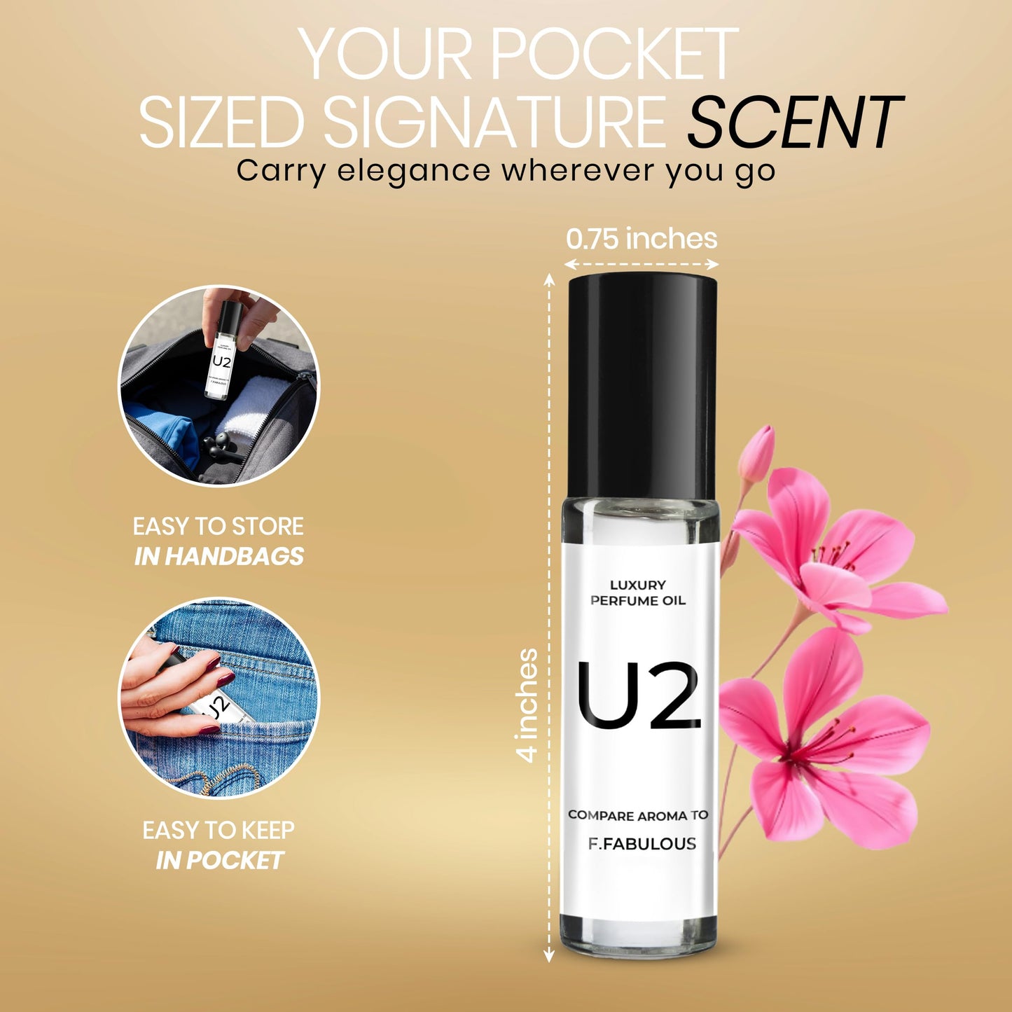 PICNTELL U Series Impression Perfume Oil Roll-On - Unisex Travel-Friendly Fragrance Based on Iconic Luxury Scents, Long-Lasting Perfume for Men Beauty & Personal Care PICNTELL