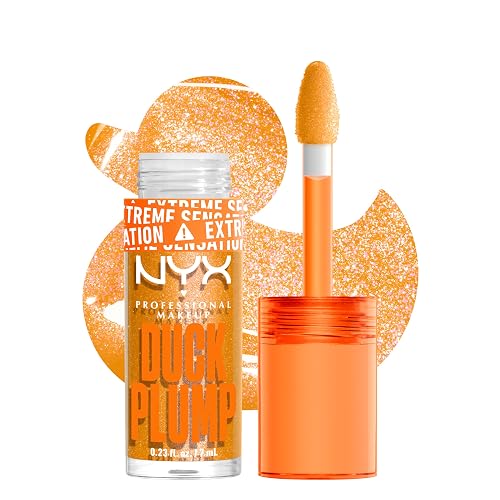 NYX PROFESSIONAL MAKEUP Duck Plump High Pigment Lip Gloss, Lip Plumper Gloss with Spicy Ginger - Flippin Slime Beauty & Personal Care NYX PROFESSIONAL MAKEUP