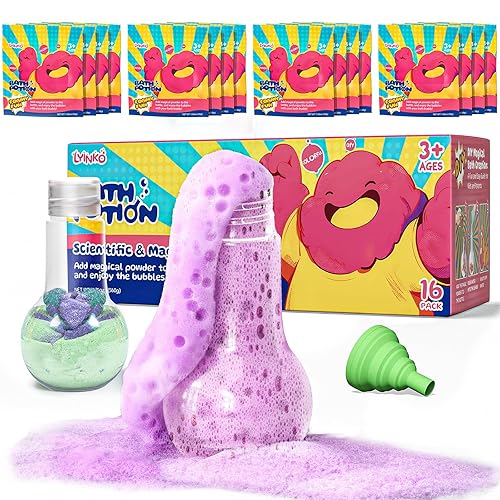 Bath Bomb Potions, 16 Pack Fizzy Bubble Bath Explosions, Cool Foam and Bubble Science Beaker for Bath, Fun Science & Magical Bath Time Buddy… Beauty & Personal Care LYINKO