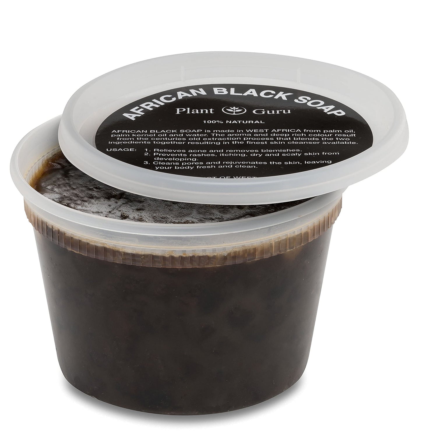 Raw African Black Soap Paste 16 oz. / 1 lb. - Pure & Natural Traditional Skincare for Face, Body & Hair | Handmade Cleanser for All Skin Types Beauty & Personal Care Plant Guru