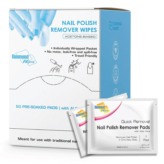 Diamond Wipes Nail Polish Remover Wipes with Aloe Vera, 20 Packets Beauty and Personal Care Diamond Wipes Default Title