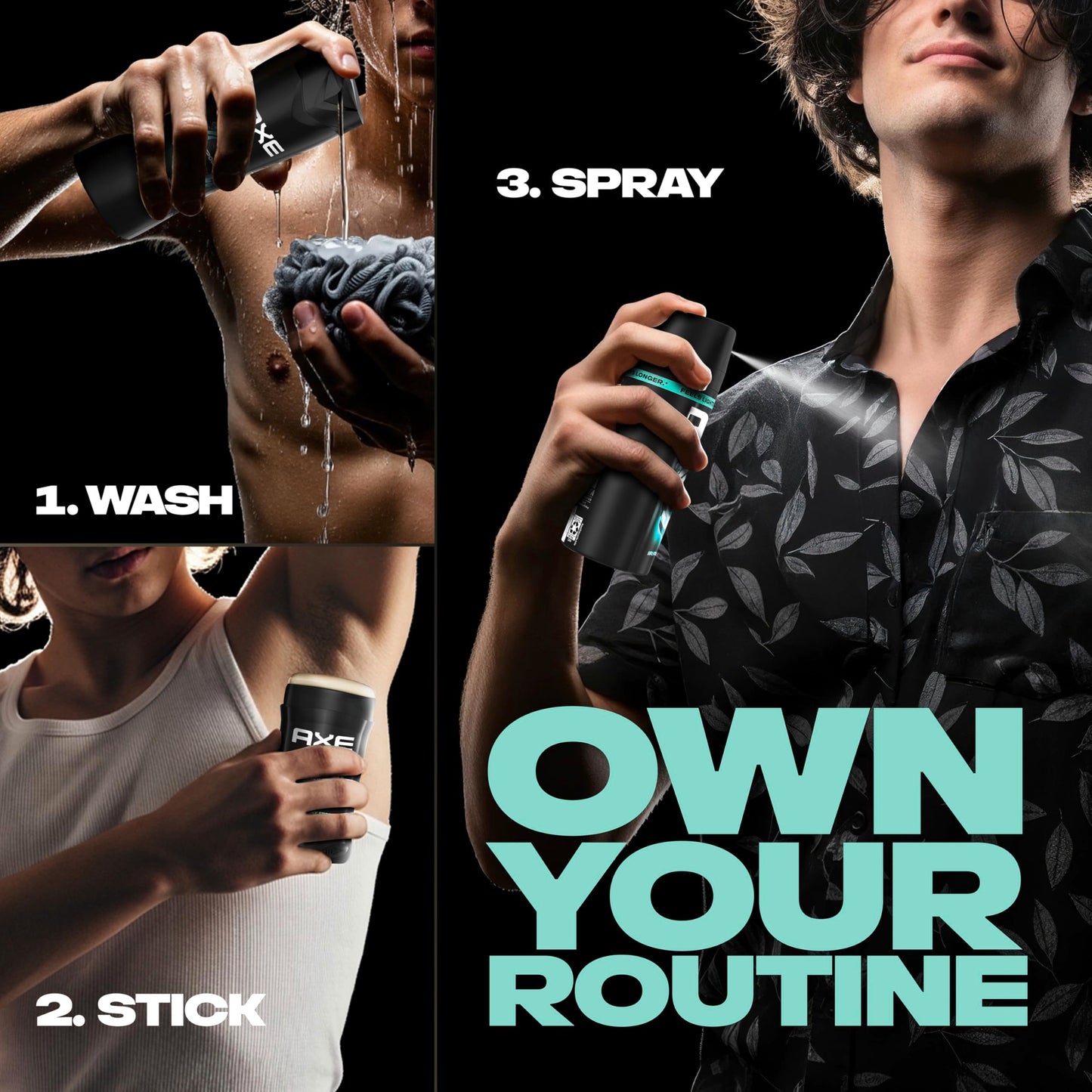 AXE Body Spray 4 Count Apollo 48 Hour All Over Fresh Aluminum Free 2.9 oz Beauty and Personal Care AXE
