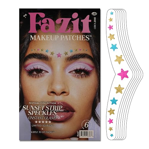 Fazit Makeup Patches - Sunset Strip Speckles - Glow Up Make-Up Patches - Cute Glitter Makeup Accessories for Women - Cosmetic Glitter for Face Beauty & Personal Care Fazit