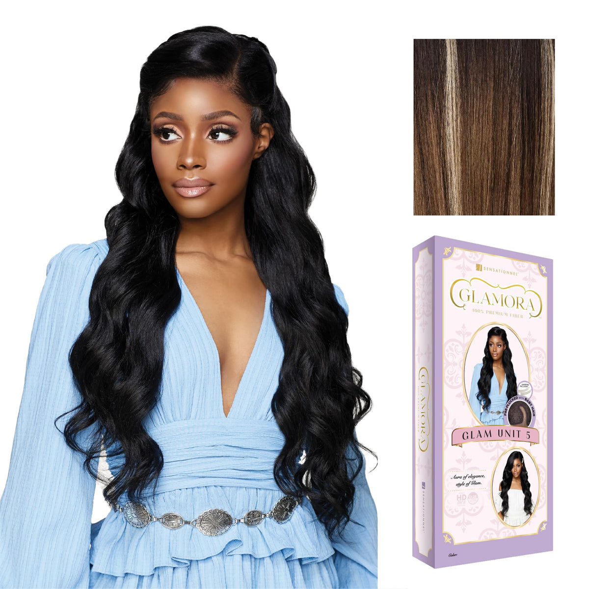 Sensationnel Glamora Lace Front Wig-Glam Unit 5, BALAYAGEMOCHA