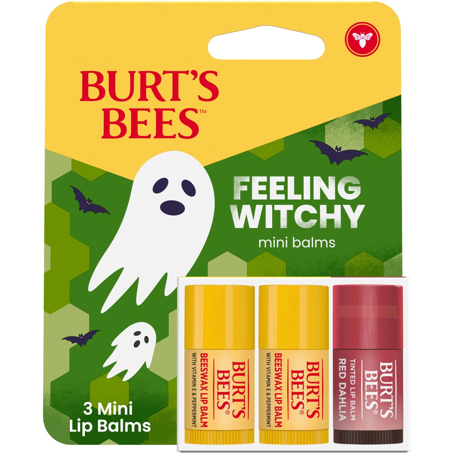 Burt's Bees Feeling Witchy Halloween Minis Classic Beeswax and Red Dahlia Tinted Lip Balm Gift Set, 100% Natural Origin Lip Care, 3 Tubes, 0.049 Oz Beauty & Personal Care Burt's Bees