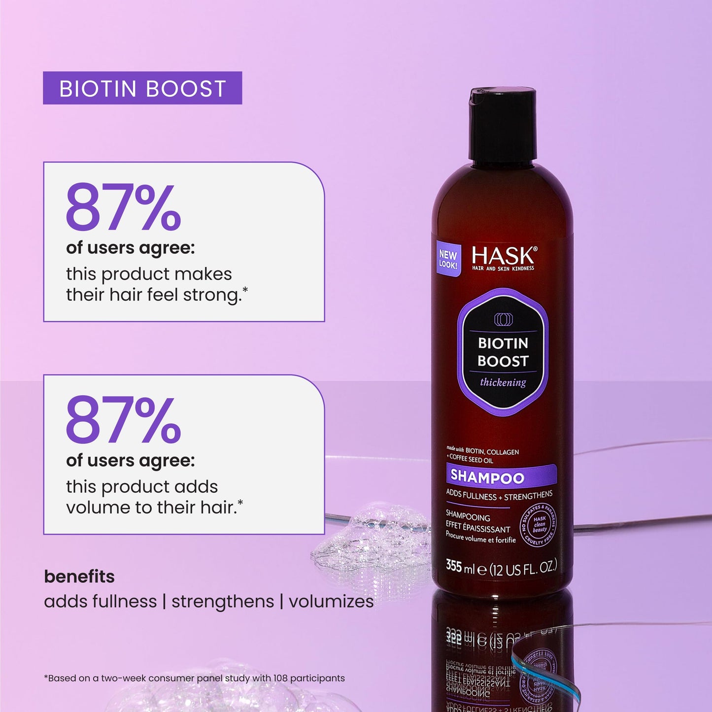 HASK Biotin Boost Thickening Shampoo + Conditioner Set | Adds Fullness, Strengthens, Volumizes, Sulfate-Free, Paraben-Free, Gluten-Free, Color Safe | Beauty & Personal Care HASK