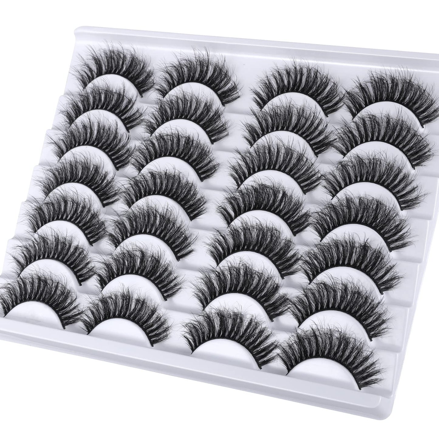Mebver Lashes Eyelashes 8D Fluffy False Eyelashes Wispy Faux Mink Lashes Light Weight Fake Eyelashes Cat Eye Lashes 14 Pairs Pack Beauty & Personal Care Mebver