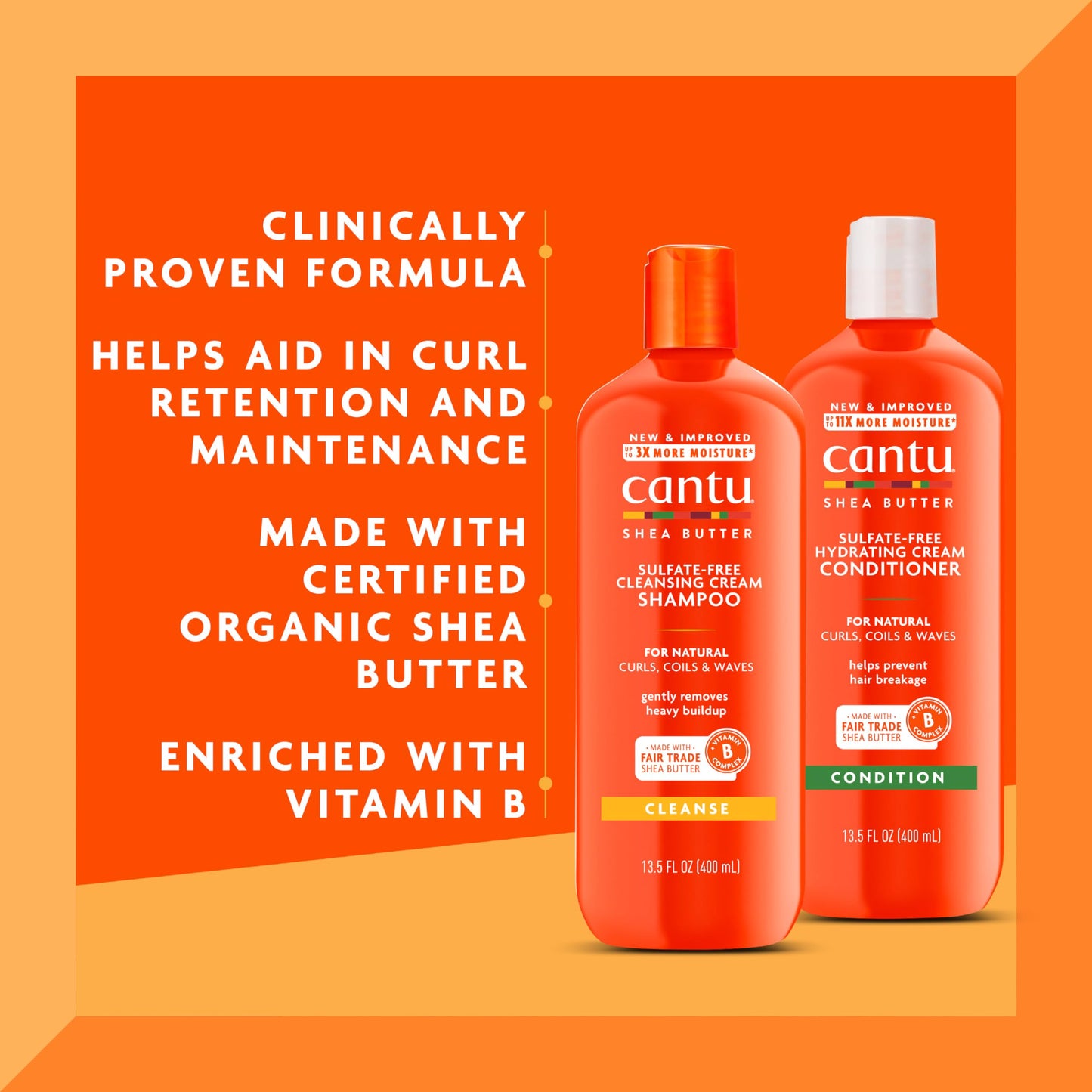 Cantu Shampoo & Conditioner with Shea Butter for Natural Hair, 13.5 fl oz (Pack of 2) Beauty & Personal Care Cantu