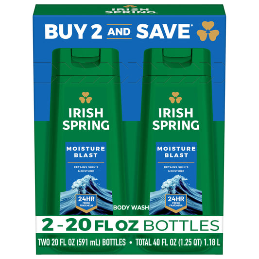 Irish Spring Moisture Blast Body Wash for Men, 20 Fl Oz (Pack of 2) Beauty & Personal Care Irish Spring