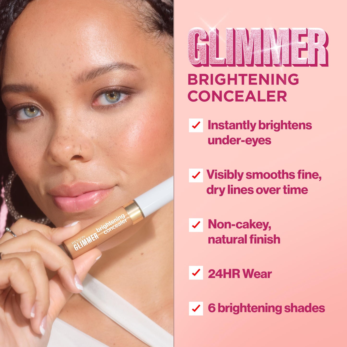 Revlon Glimmer Brightening Concealer, Liquid Under Eye Makeup, Made with Caffeine, Vitamin C, & Stevioside, 155, 0.3 fl oz Beauty & Personal Care REVLON