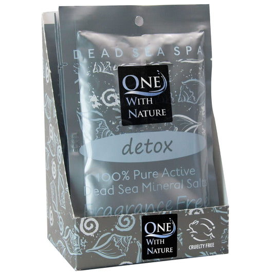 One With Nature 100% Pure Dead Sea Salt for Bath Fragrance Free, 2.5oz 6Pack. High in 21 Essential Minerals, Such as Magnesium, Sulfur, Zinc Beauty & Personal Care One With Nature