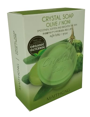 Maithong, Olive & Noni Crystal Soap, Smoothen, Soften and Brighten the Skin,organic Glycerin, 70 G. Beauty & Personal Care Maithong