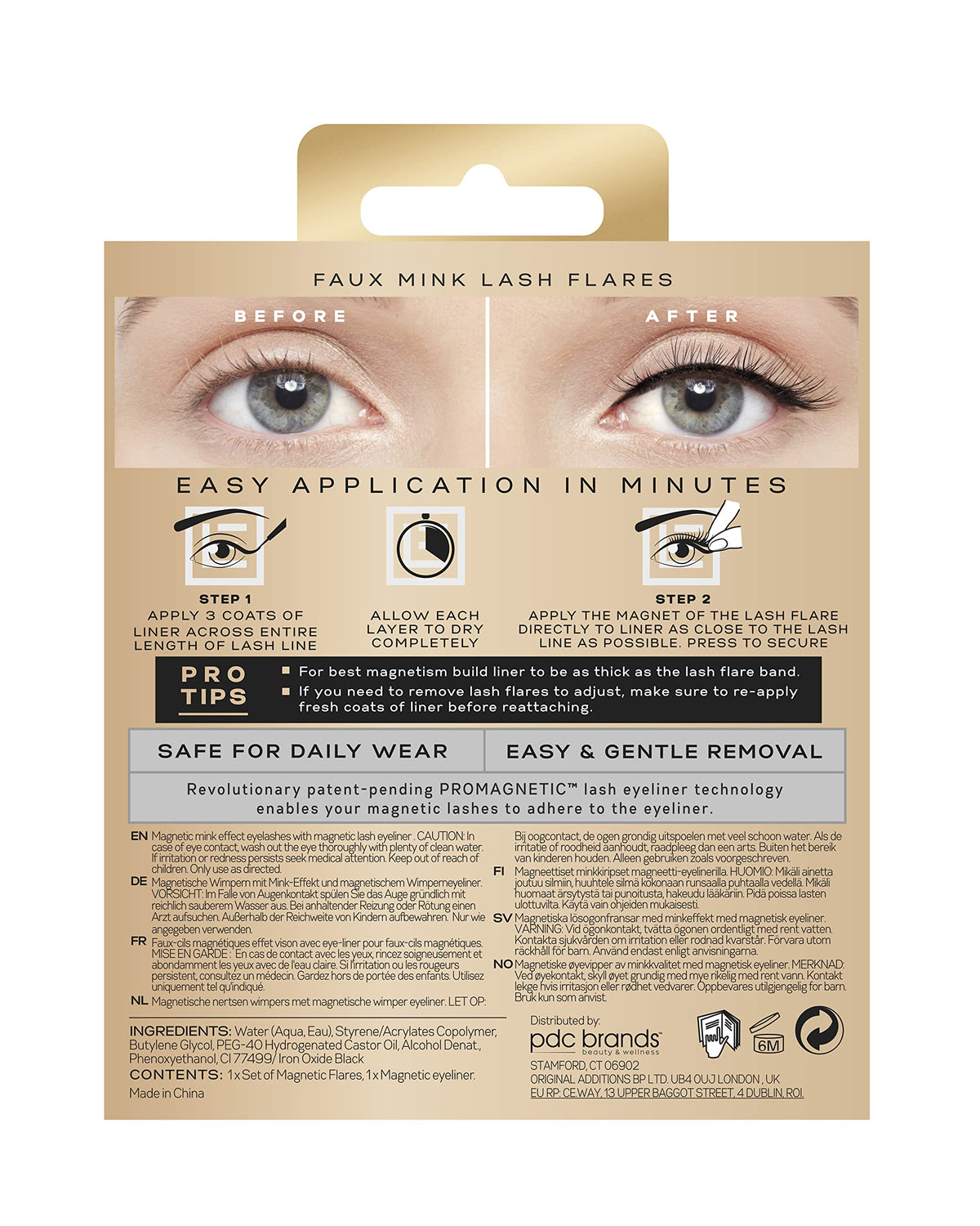 Eylure PROMAGNETIC Magnetic Eyeliner and False Lashes Kit, Faux Mink Flares, Medium and Long, No Glue Needed Beauty & Personal Care Eylure