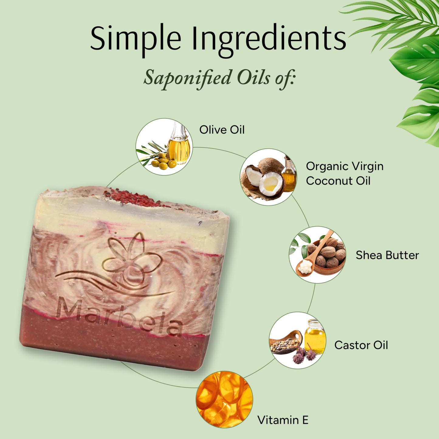 Marbela Cosmetics Handmade Soap Bar - Made in USA, Vegan Friendly, Palm Oil Free, Natural Bar Soap - Face & Body Soap for Daily Skin Care Beauty & Personal Care Marbela