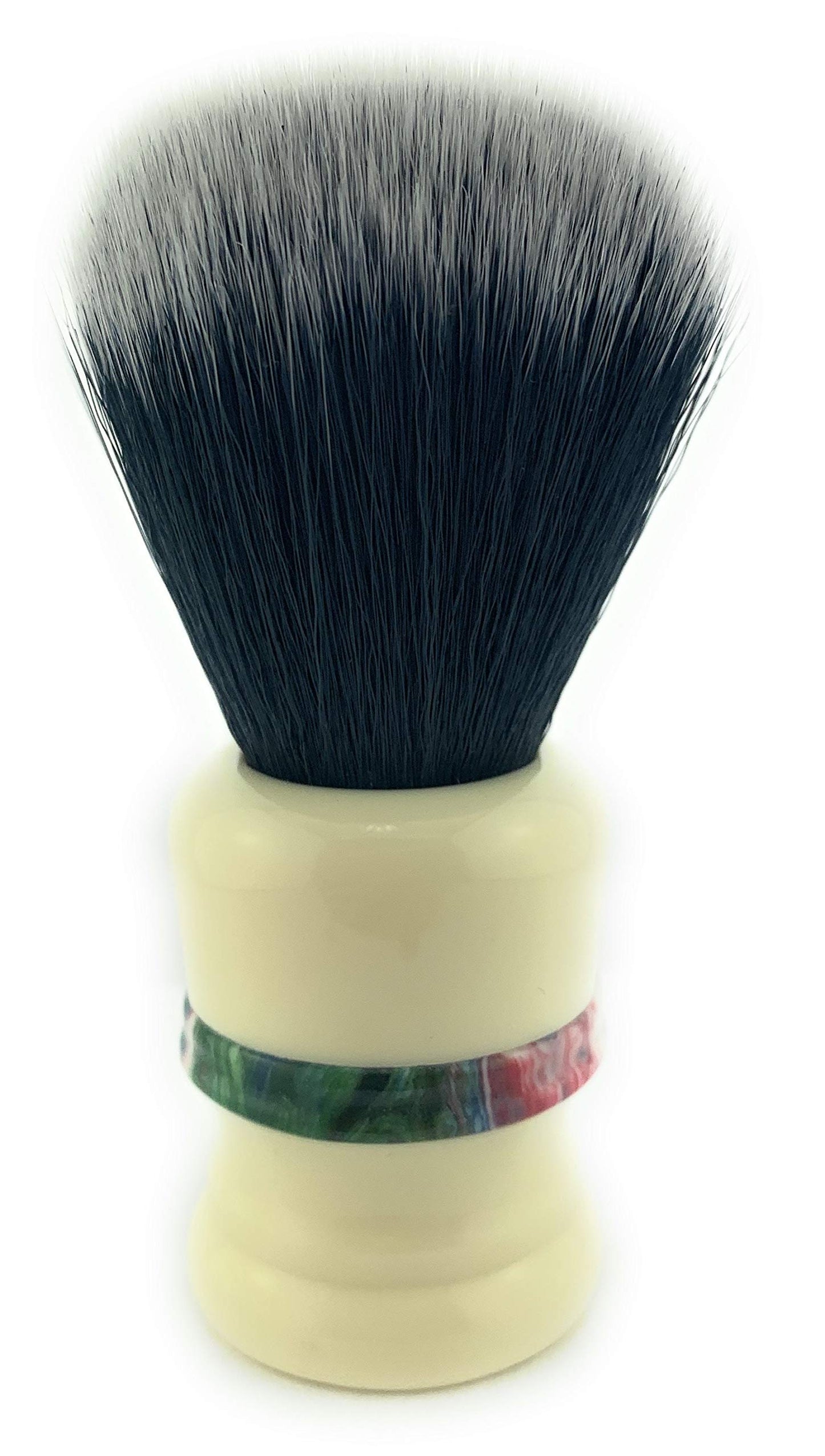 G.B.S Classic Synthetic Vegan Shaving Brush for Men, 21mm Knot 100 mm (4in All), Ivory with Color Stripe Beauty and Personal Care G.B.S