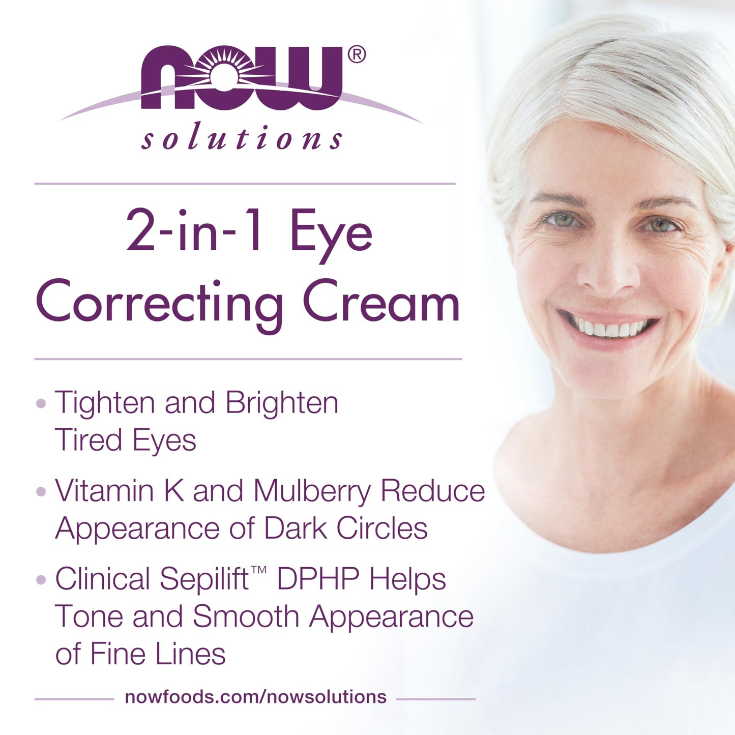 NOW Foods Solutions, Eye Cream, 2 in 1 Correcting to Tighten and Brighten the Eye Area, 1-Ounce Beauty & Personal Care NOW Foods