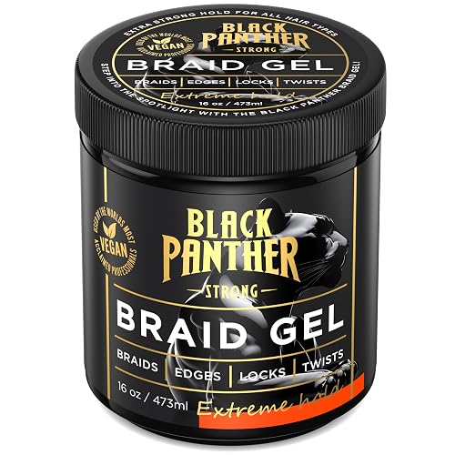 Black Panther Braid Gel | Extreme Hold, | Enriched With Multivitamins I No Flaking or Drying | Long Lasting for Braids, Locs, Twists, Cornrows Beauty & Personal Care BLACK PANTHER STRONG DIAMOND EDGES