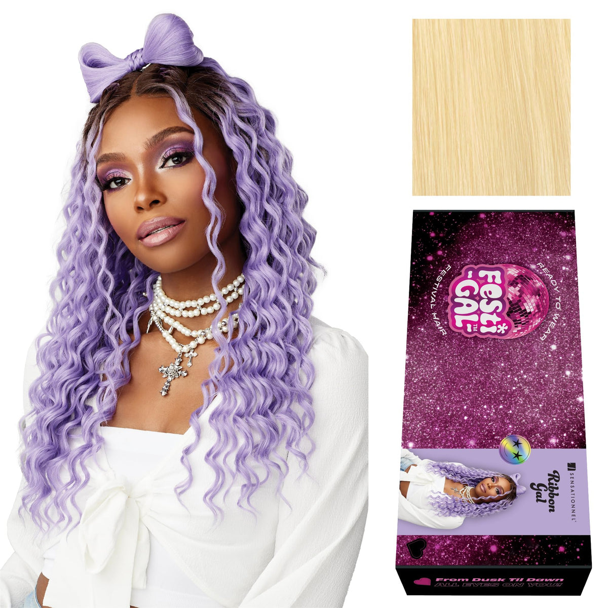 Sensationnel Shearmuse Festigal Lacewig-Ribbon Gal, BLEACHBLONDE