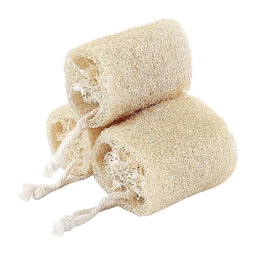 3PCS Natural Loofah Sponge Exfoliating Body Scrubber Sustainable Exfoliating with Egyptian Bath Get Clean Not Just Spread Soap for Face Back Eco Beauty & Personal Care YAFIYGI