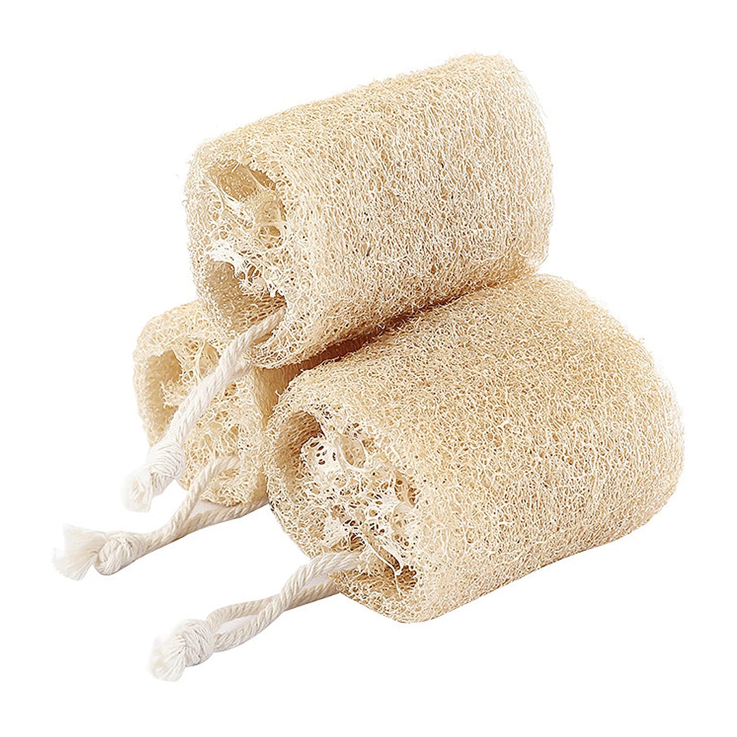 3PCS Natural Loofah Sponge Exfoliating Body Scrubber Sustainable Exfoliating with Egyptian Bath Get Clean Not Just Spread Soap for Face Back Eco Beauty & Personal Care YAFIYGI