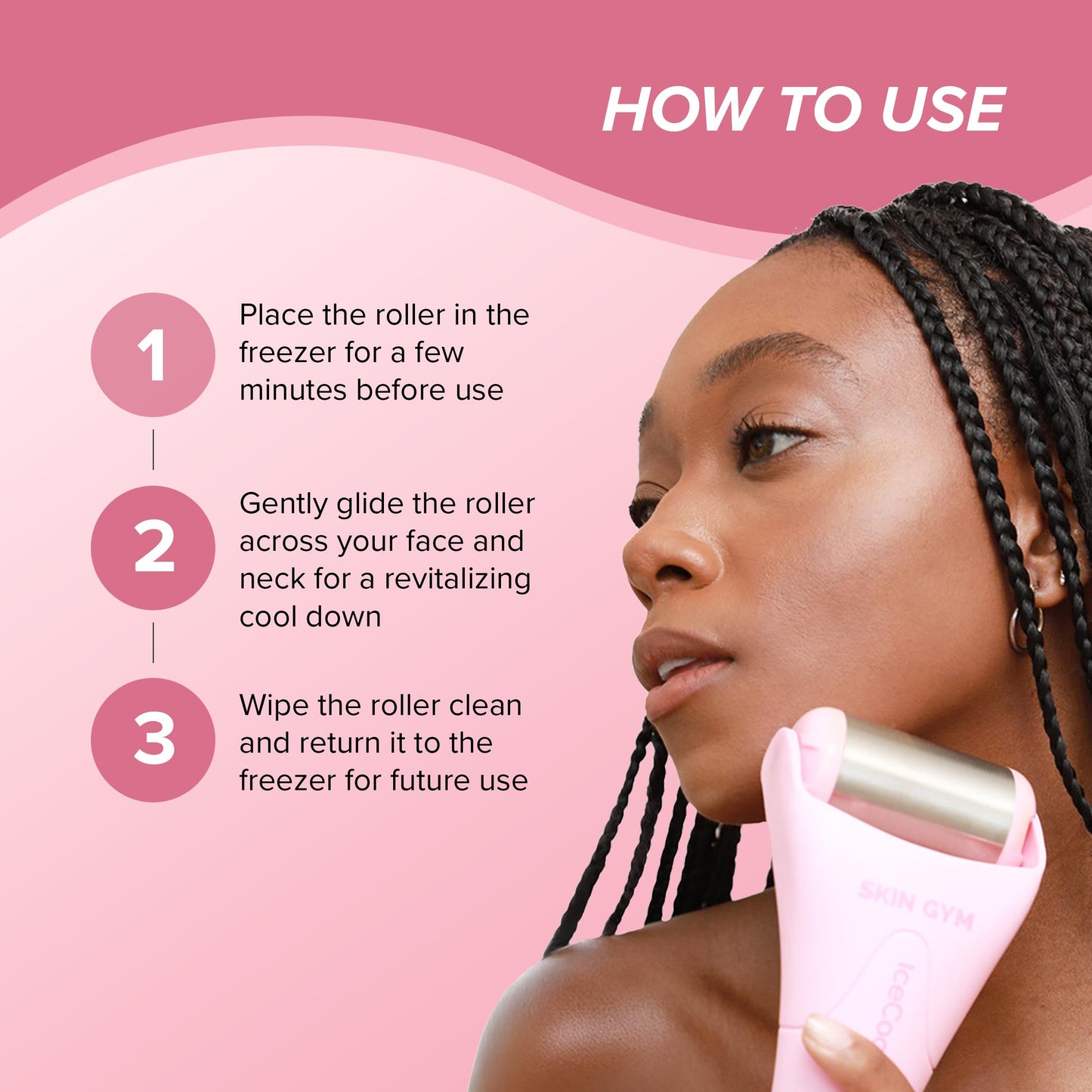SKIN GYM IceCool Ice Roller, Stainless Steel Cryo Facial Tool for Puffiness and Redness Relief Beauty & Personal Care SKIN GYM