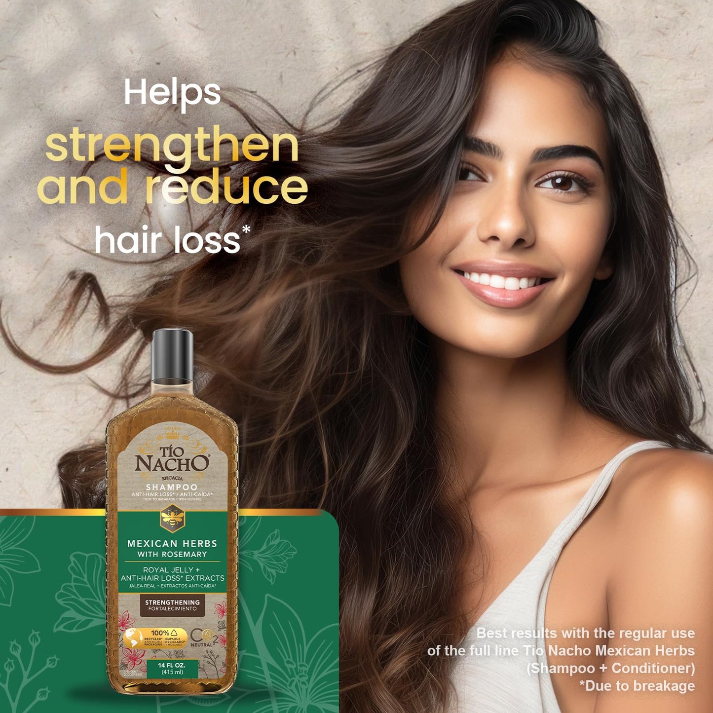 Tío Nacho Mexican Herbs Anti-Hair Loss Shampoo with Royal Jelly and Rosemary Extract, Strengthening Herbal Shampoo for Men and Women, Nourishing Beauty & Personal Care Tio Nacho