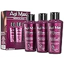 Agi Max Brazilian Natural Keratin Hair Treatment Kit for Straightening Curls and Frizz, Reducing Dry Damage, Nourish and Hydrate Root to Tip, Support Beauty & Personal Care Agi Max