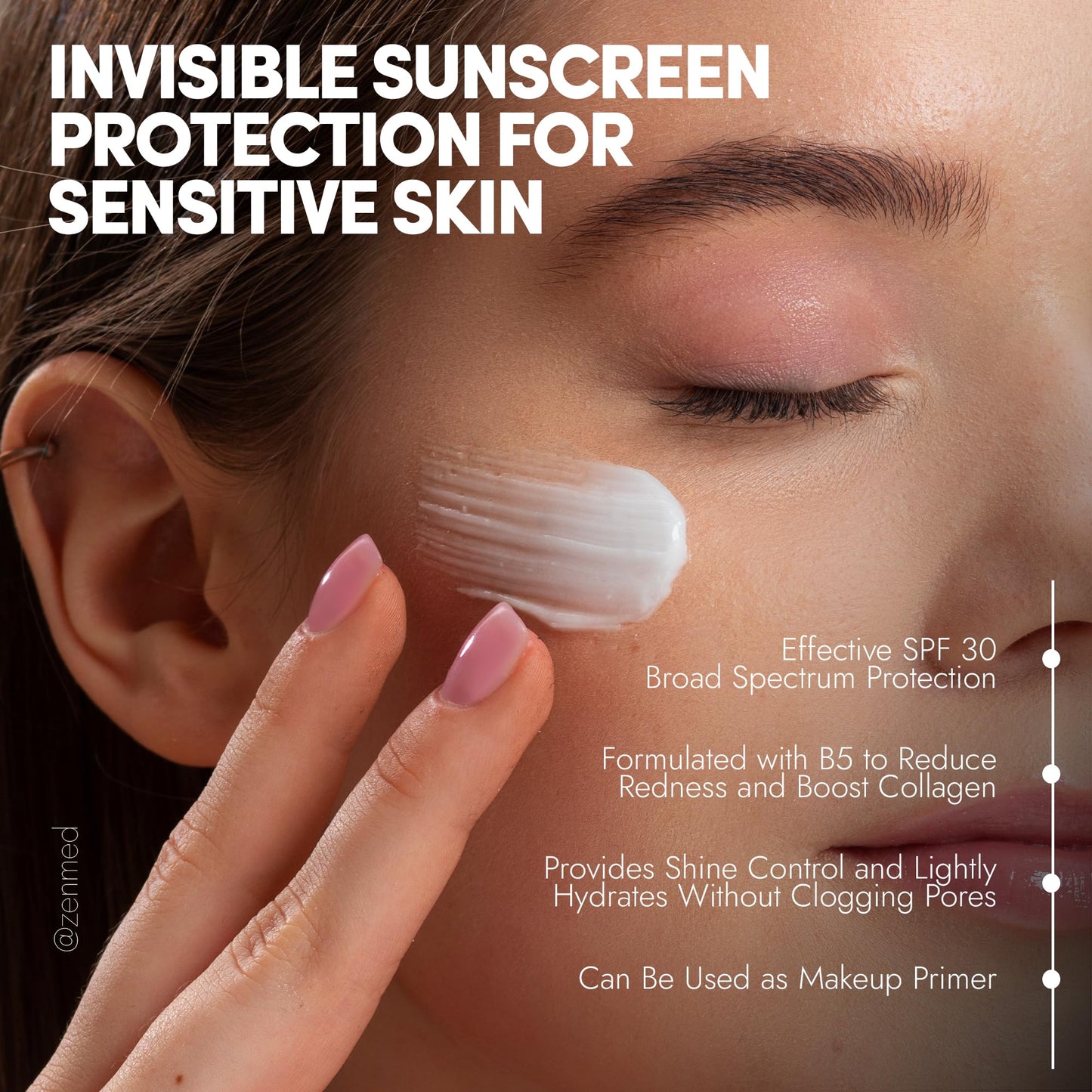 ZENMED Oil-Free Moisturizer with SPF 30-2 oz. 100% PABA-Free Light & Sheer Formula Helps Protect Sensitive & Troubled Skin Types For Oily & Acne Skin Beauty & Personal Care ZENMED