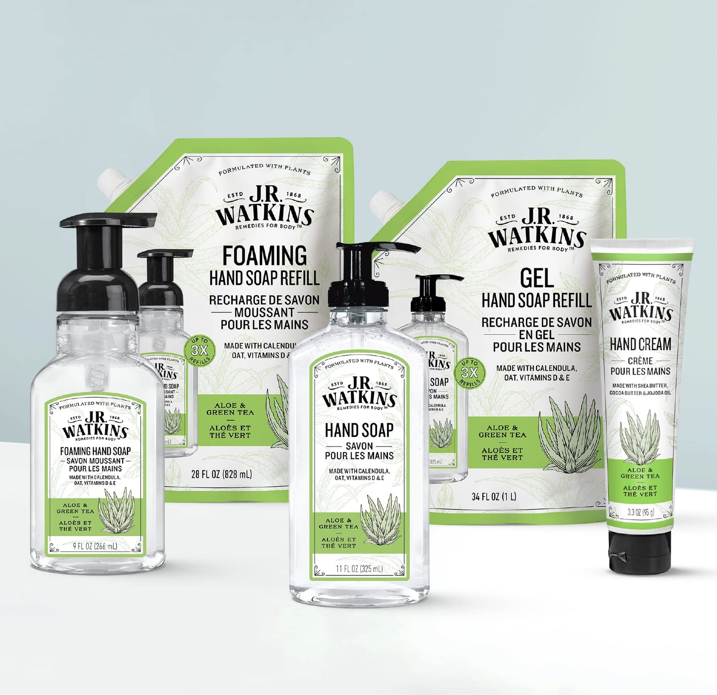 J.R. Watkins Hand Soap Refill, Aloe and Green Tea 34 fl Ounce Beauty & Personal Care J.R. Watkins