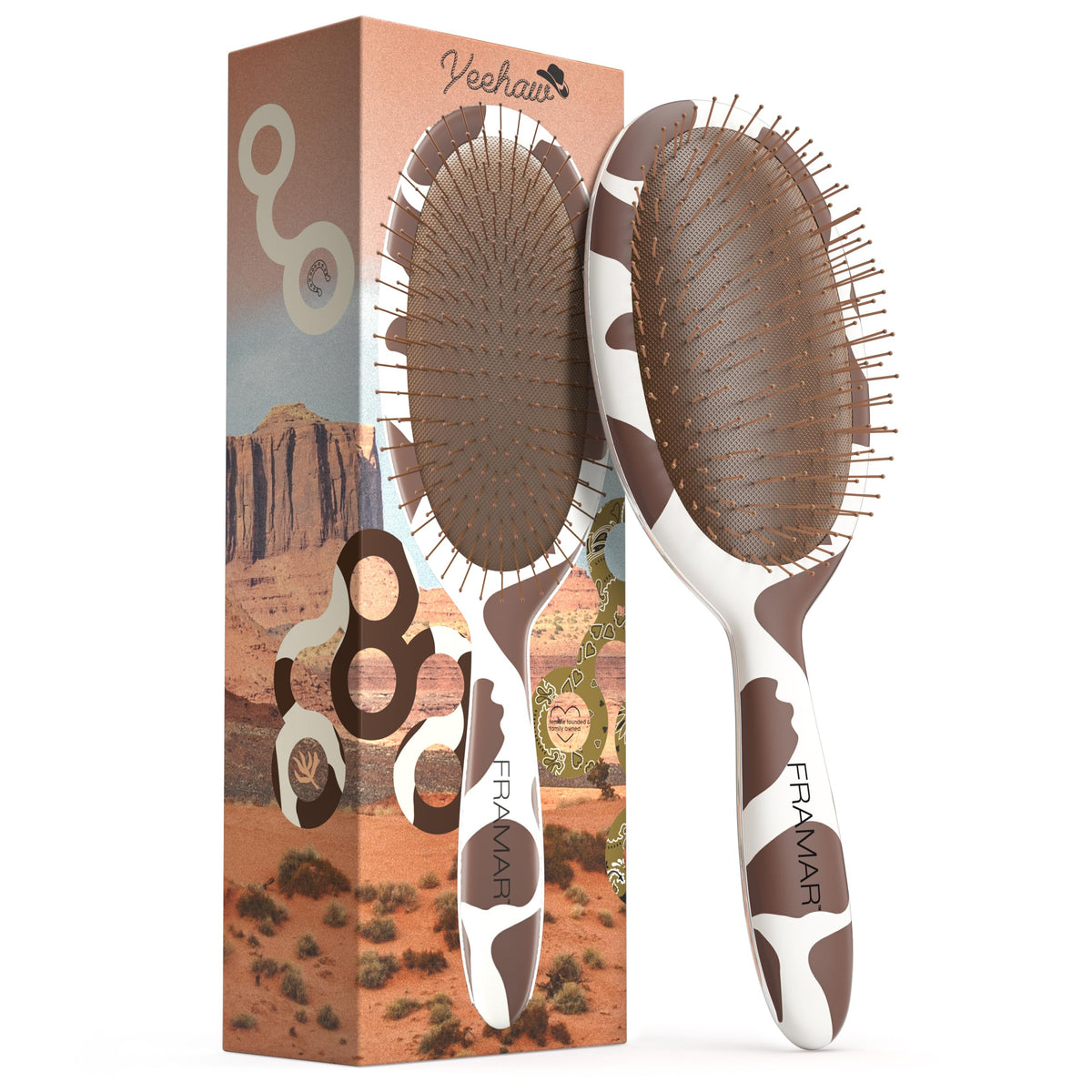 FRAMAR Cow Print Hair Brush Detangler, Detangling Hairbrush For Women, Wet Hair Brush For Girls, Hair Detangler Brush, Wet Hairbrush, Hairbrushes Beauty & Personal Care FRAMAR