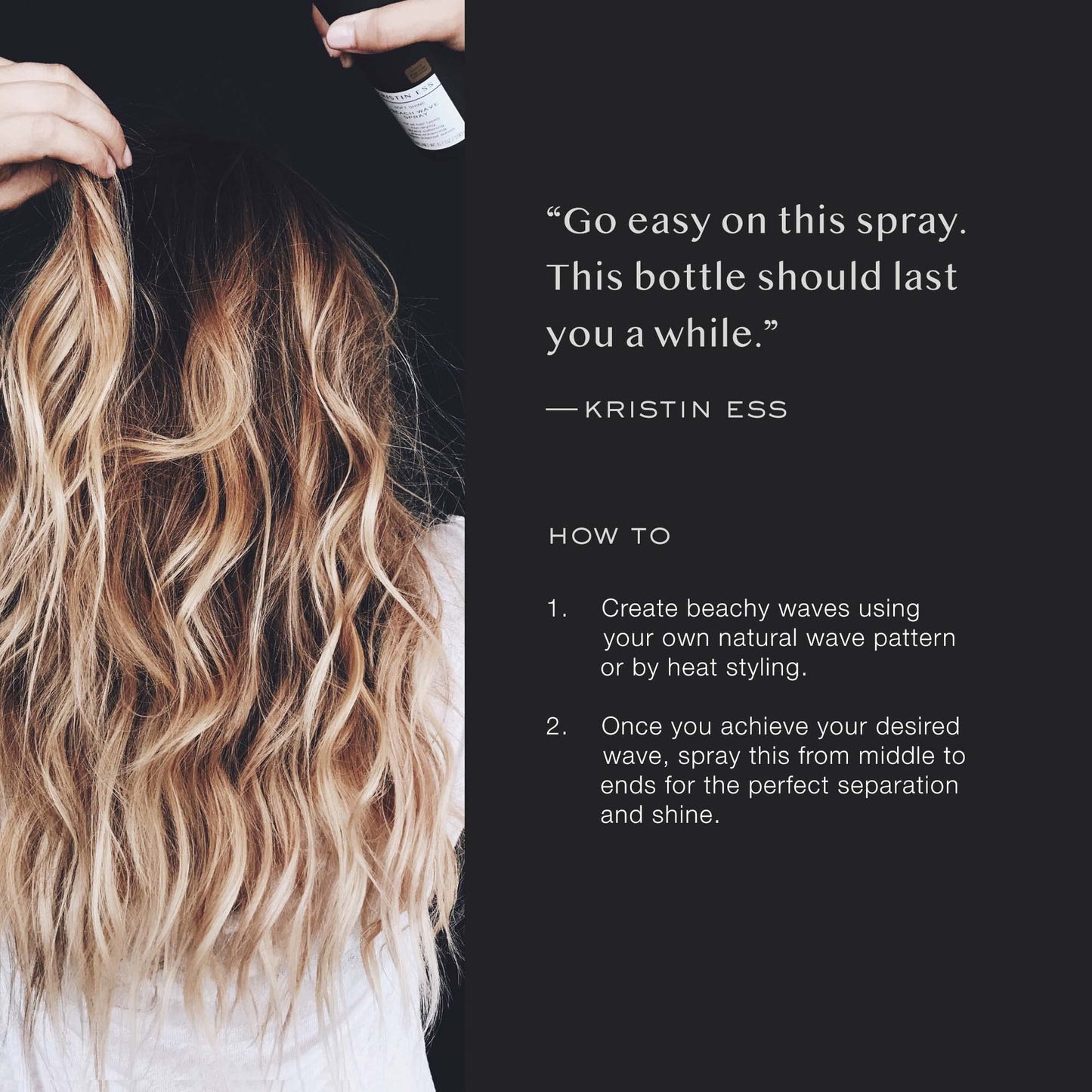 Kristin Ess Hair Soft Shine Beach Wave Hair Spray for Soft Texture + Shine, Non-Drying, Wavy Hair Styling Product, 6.7 oz (Pack of 2) Beauty & Personal Care Kristin Ess