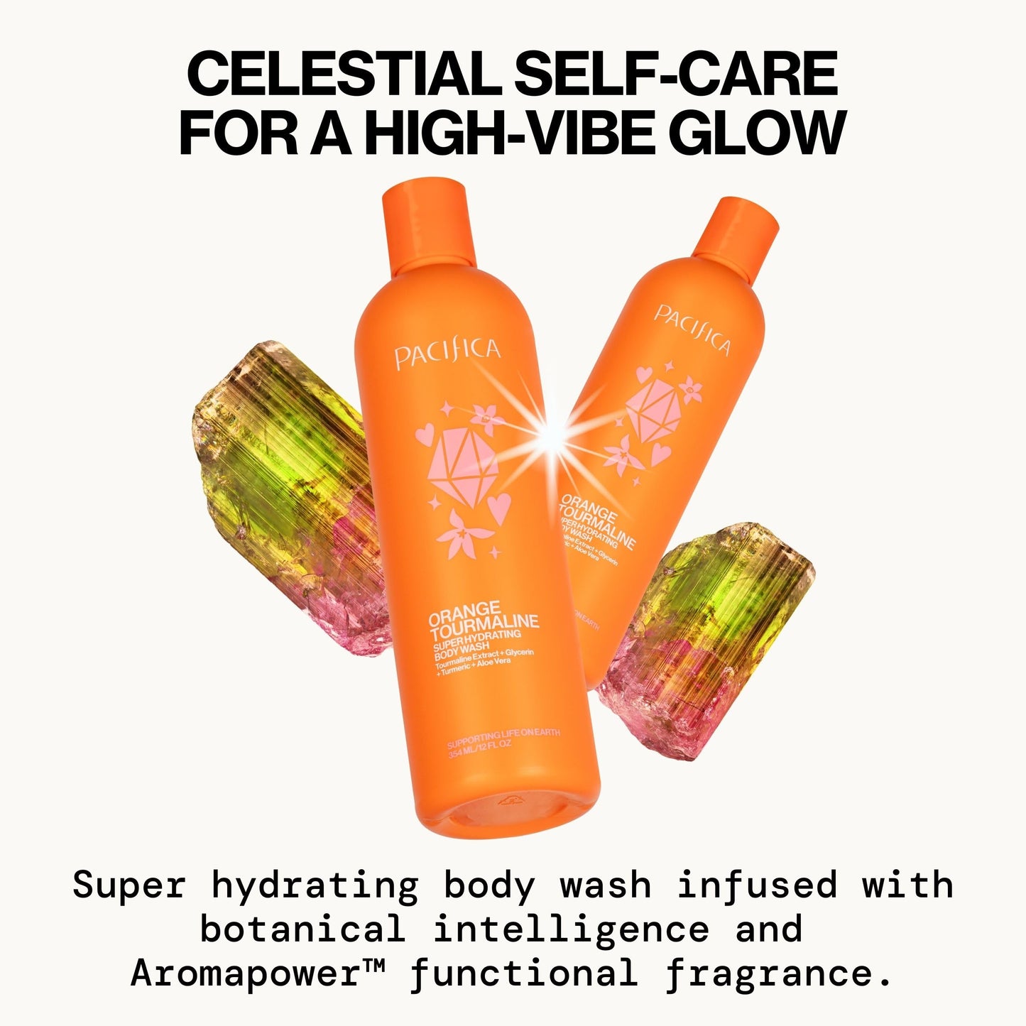 Pacifica Body Wash - Orange Tourmaline Super Hydrating Body Wash - Bath & Shower Gel - Clean Beauty, Vegan & Cruelty-Free Dermatologist Tested Beauty & Personal Care Pacifica