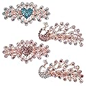 QXUJI 4PCS Crystal Rhinestones Hair Clips, Sparkly Glitter Flower Peacock Hair Barrettes, Metal Spring Hair Pins Snap Accessories, for Women Girls Beauty & Personal Care QXUJI