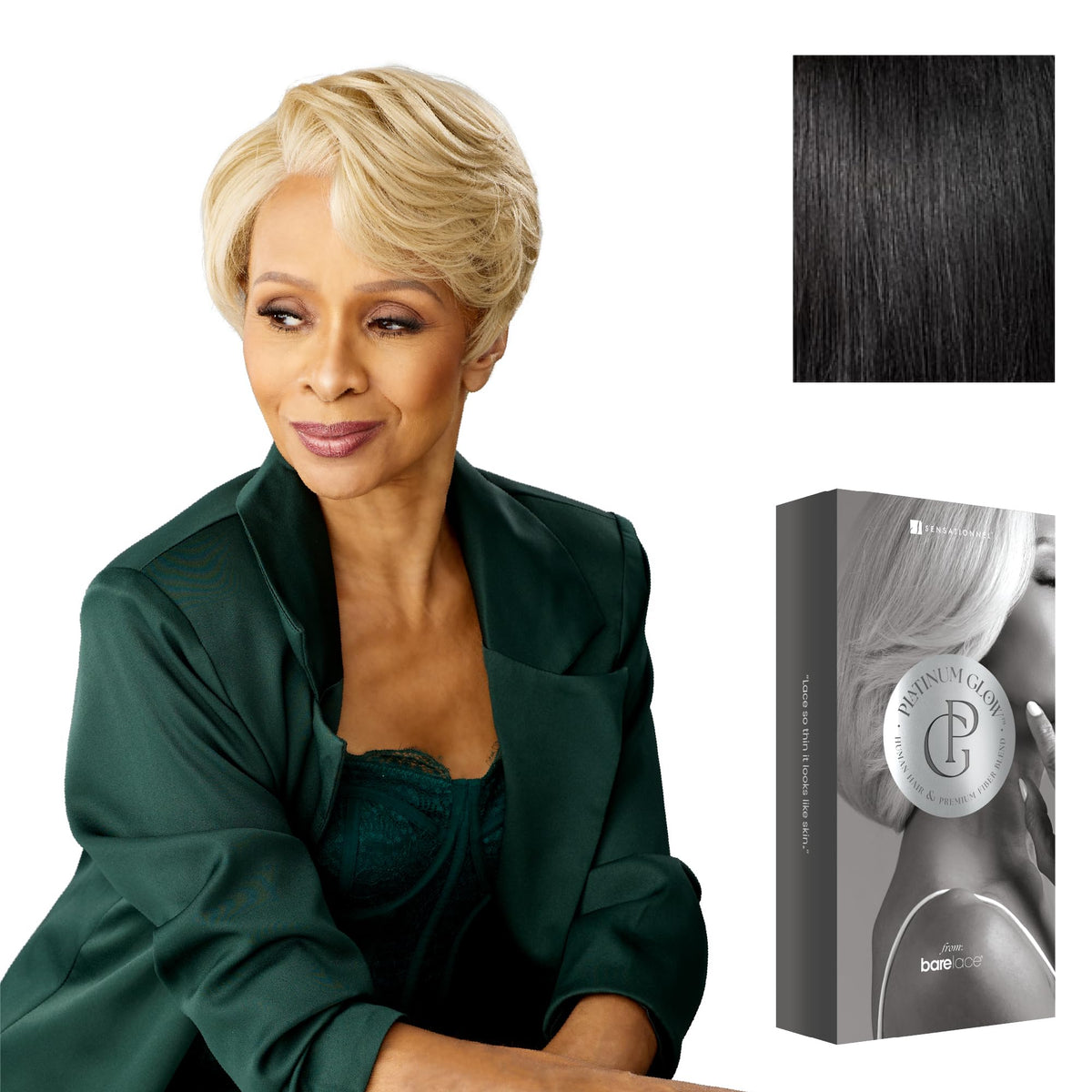 Sensationnel Platinum Glow 13x6 Wig-Beline, 1 JETBLACK