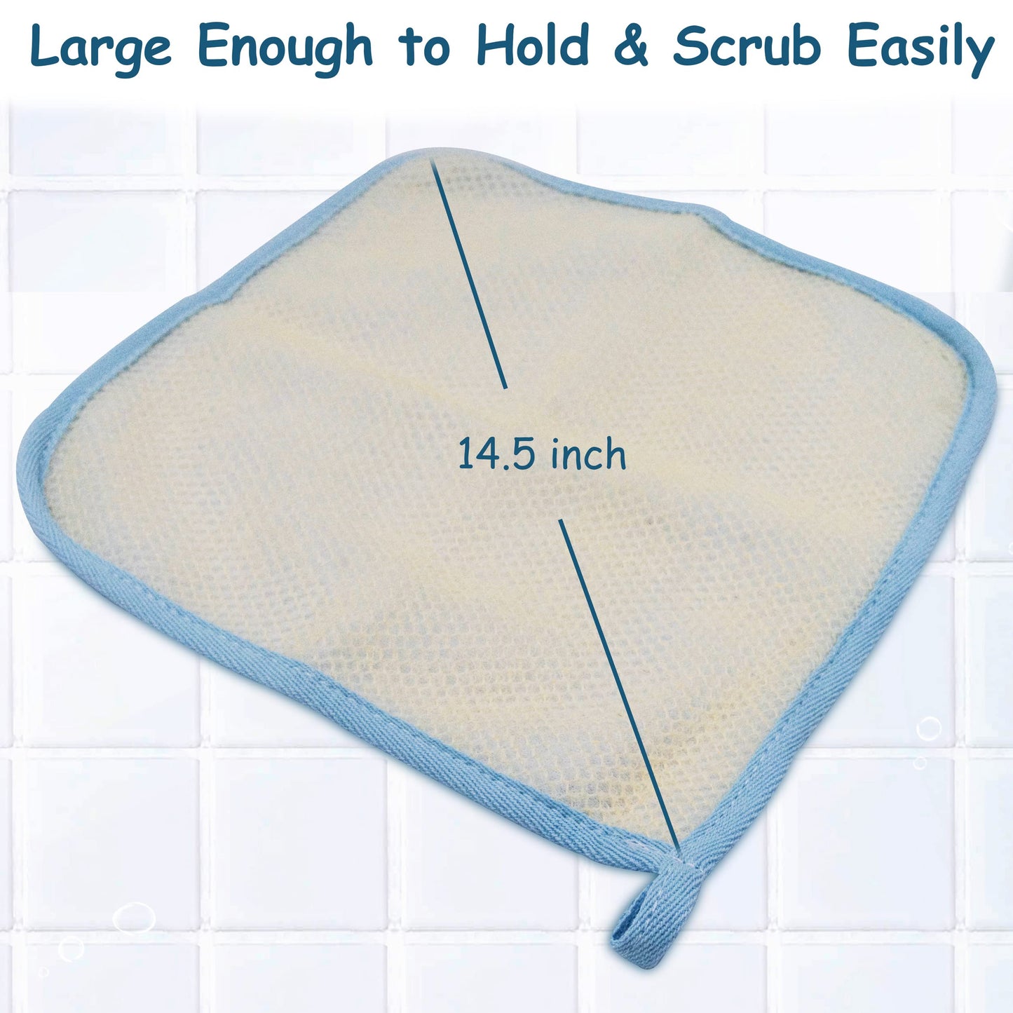 Bleu Bath (6 Pack) Dual-Sided Exfoliating Skin Towel Natural Terry Body Cloth Scrubber Premium Sturdy Loofah Towel Soft and Buffing Wash Cloth White Beauty & Personal Care Bleu Bath