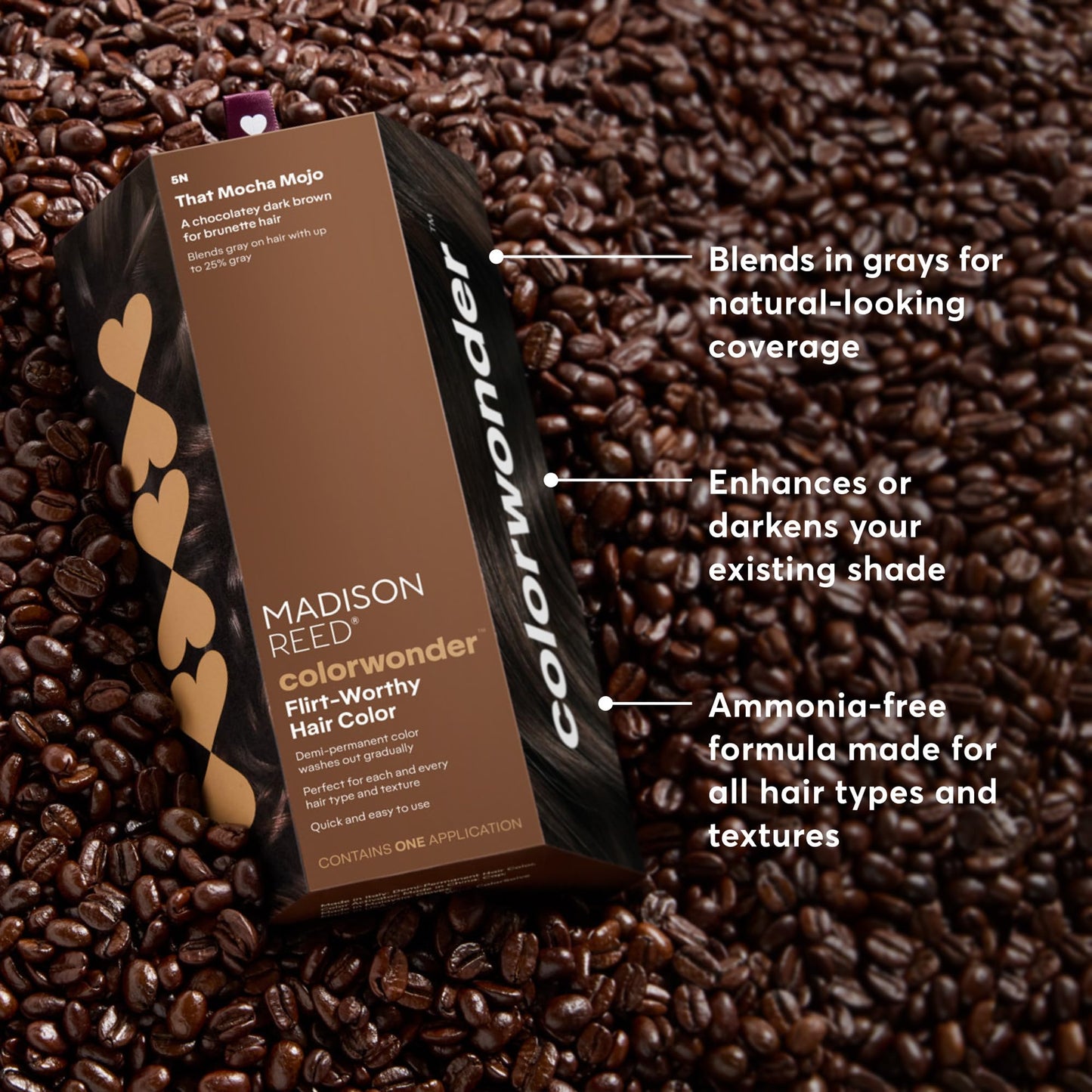 Madison Reed ColorWonder Demi-Permanent Hair Color Kit - 5N Dark Brown (That Mocha Mojo) | Blends Up to 25% Gray, Lasts 25 Washes, Ammonia-Free Beauty & Personal Care Madison Reed