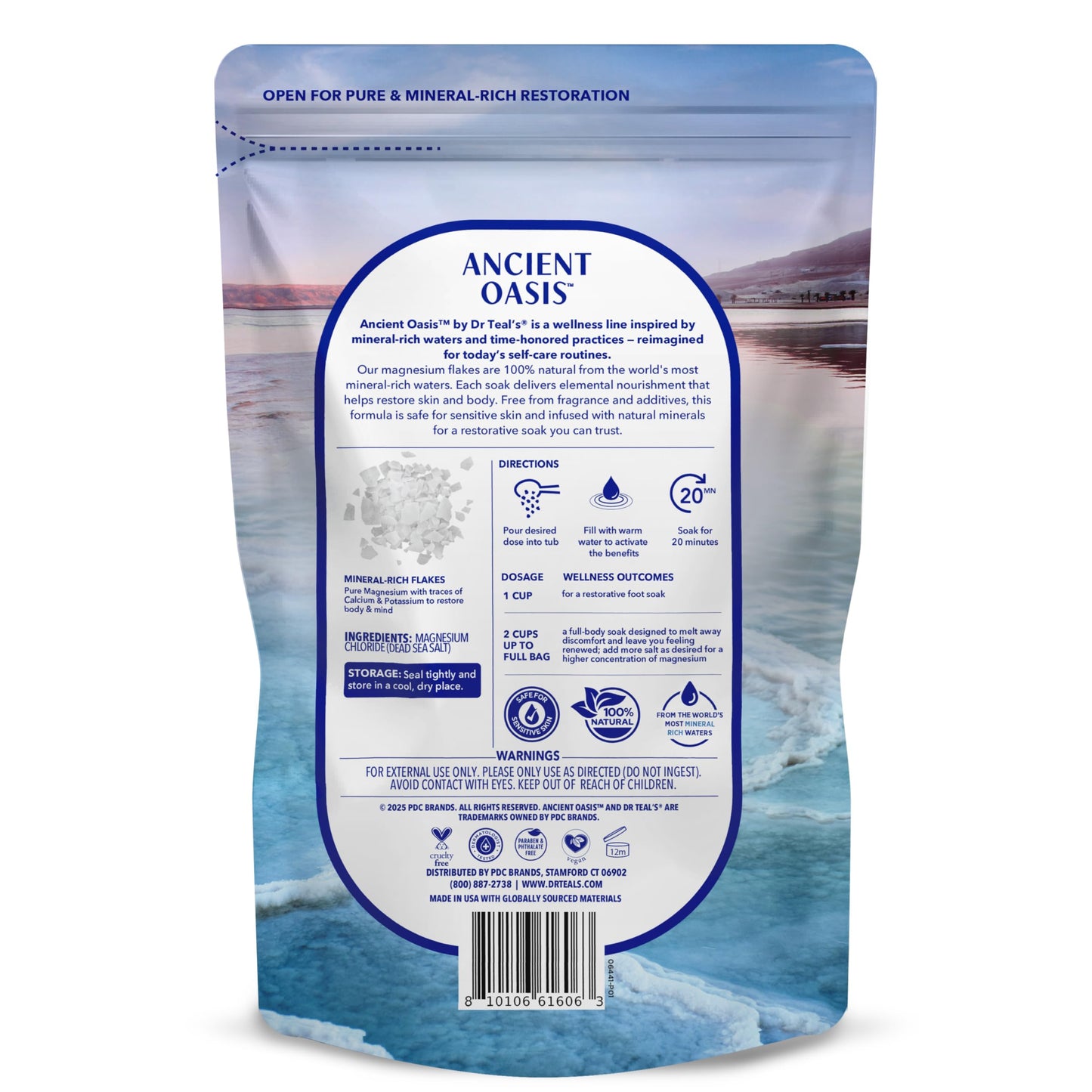 Ancient Oasis by Dr Teal's Magnesium Flakes, Fragrance Free, 2 lbs Beauty and Personal Care Dr Teal's