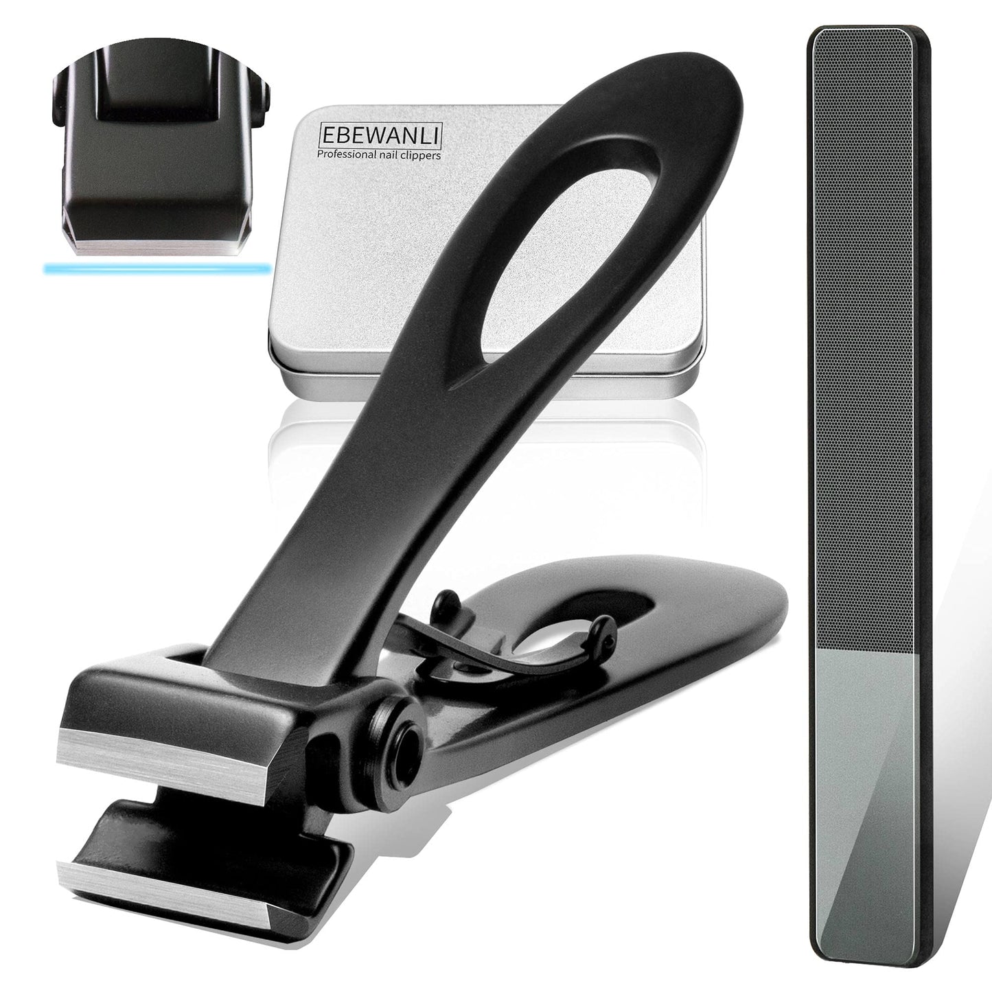 EBEWANLI Straight Nail Clipper, 17mm Wide Jaw Opening Extra Large Toenail Clippers for Thick Nails or Tough Fingernail & Ingrown Toenail, Heavy Duty Beauty & Personal Care EBEWANLI